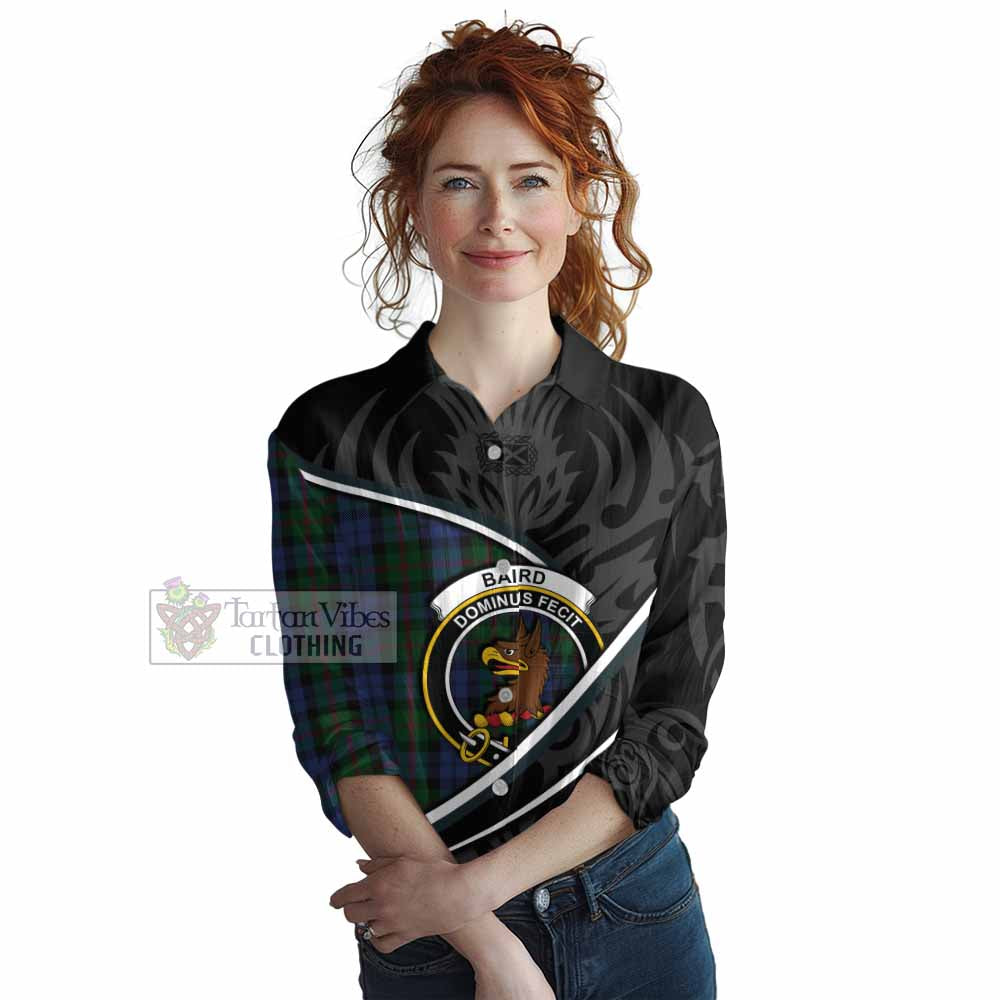 Baird Tartan Family Crest Women Casual Shirt Celtic Scottish Thistle Floral - Tartan Vibes Clothing