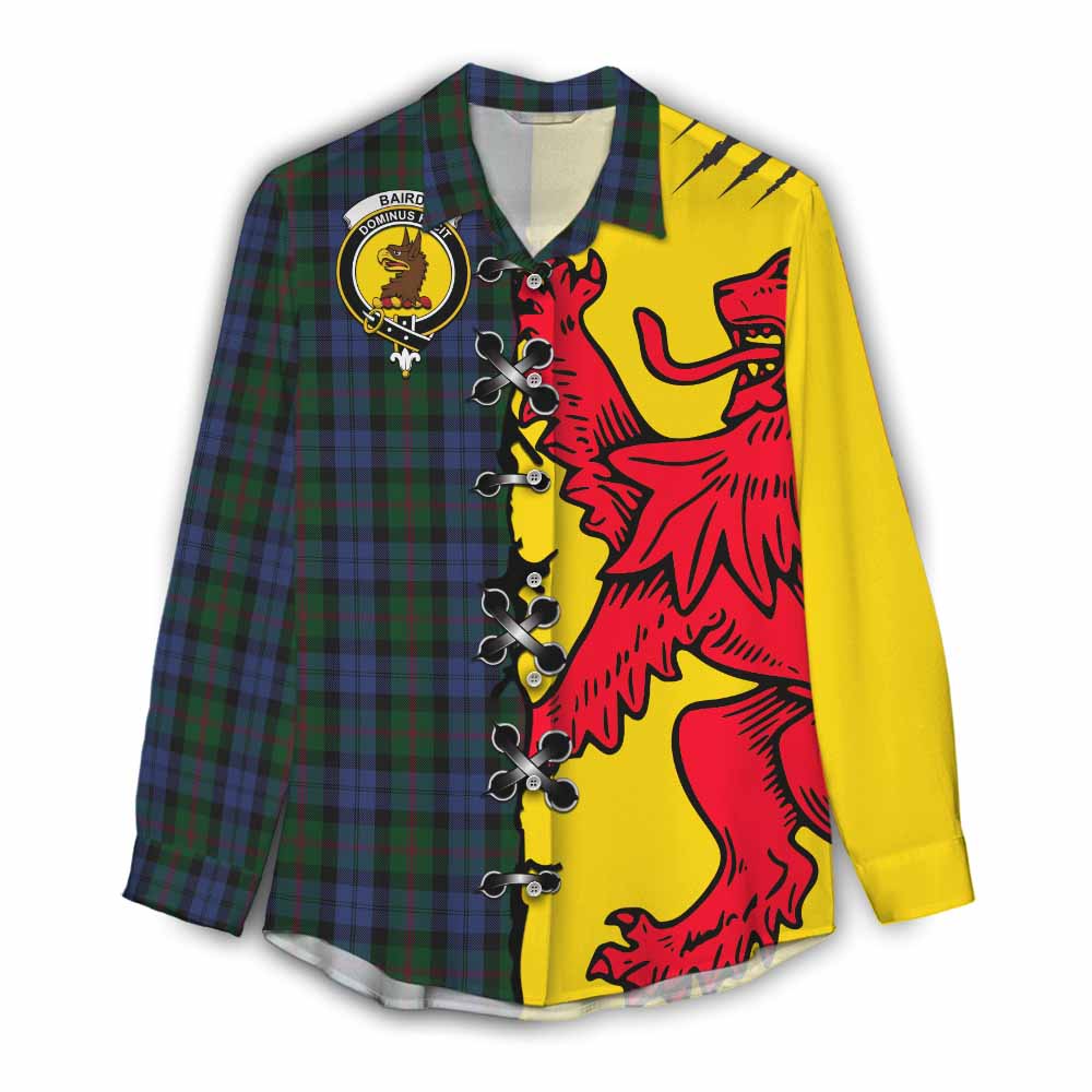 Baird Tartan Family Crest Women Casual Shirt Lion Rampant Honor - Tartan Vibes Clothing