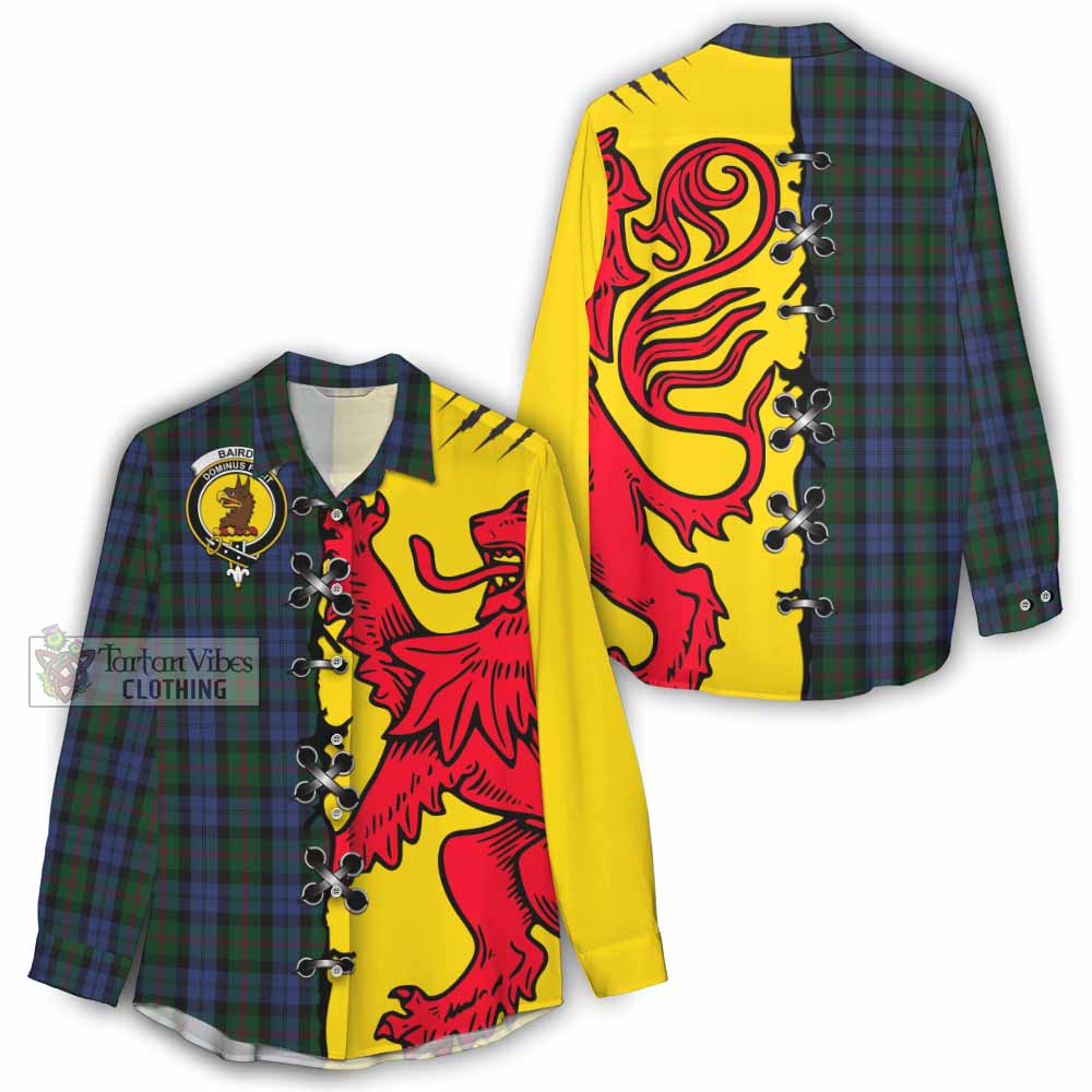 Baird Tartan Family Crest Women Casual Shirt Lion Rampant Honor - Tartan Vibes Clothing