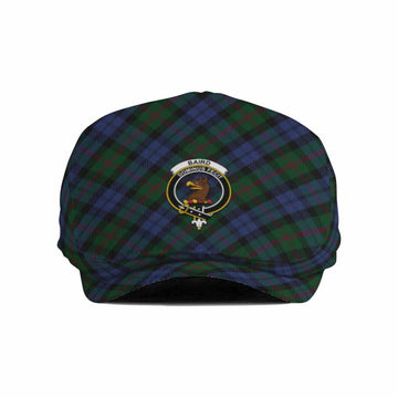 Baird Tartan Flat Cap, Jeff Cap Cross Style with Family Crest