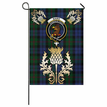 Baird Tartan Garden Flag with Golden Regal Scottish Thistle Emblem