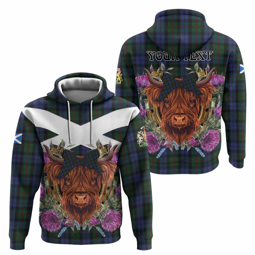 Baird Tartan Hoodie Scottish Thistle Heilan Coo