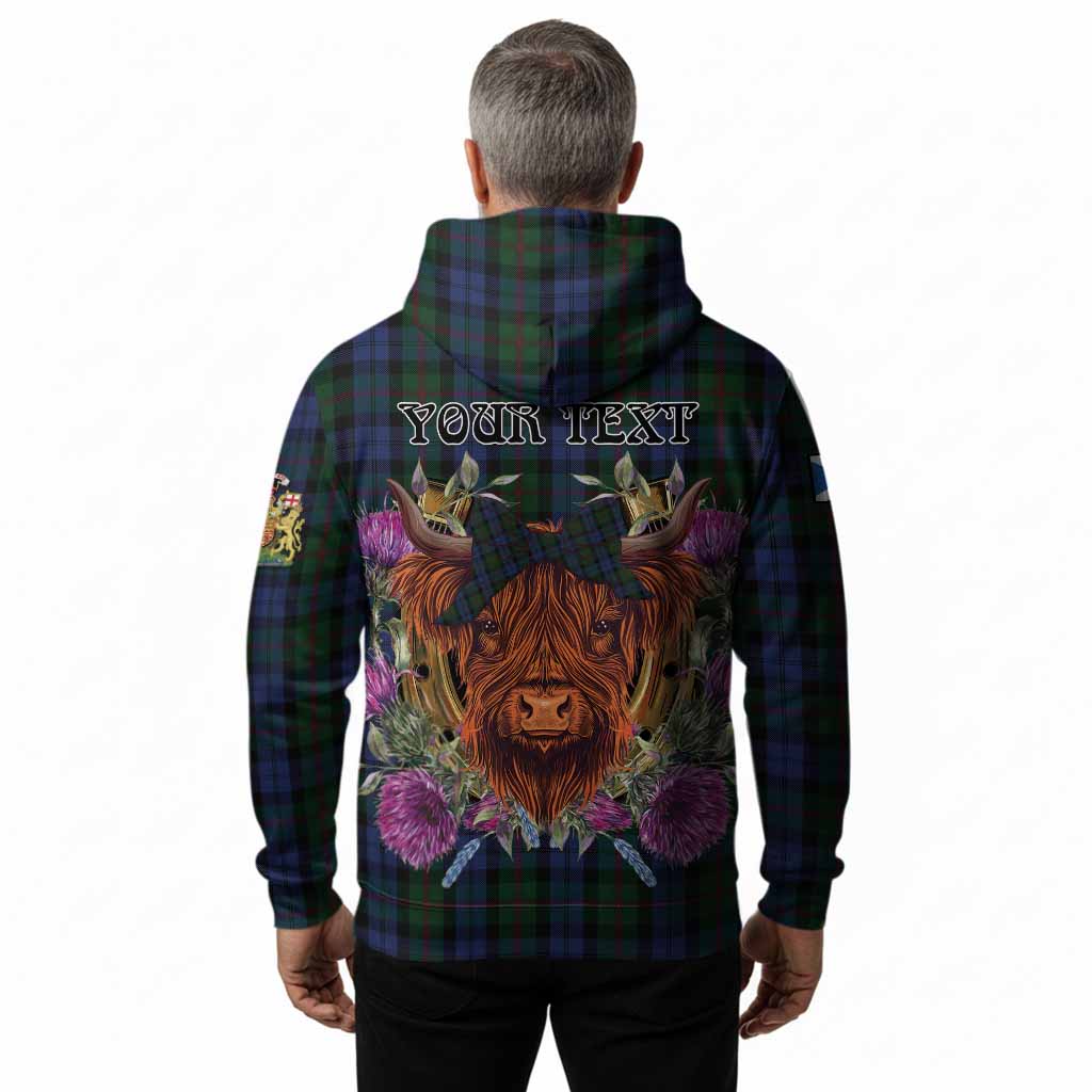 Baird Tartan Hoodie Scottish Thistle Heilan Coo