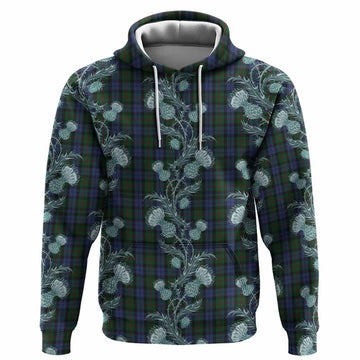 Baird Tartan Hoodie Seamless Scottish Thistle Flowers