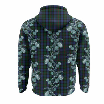 Baird Tartan Hoodie Seamless Scottish Thistle Flowers