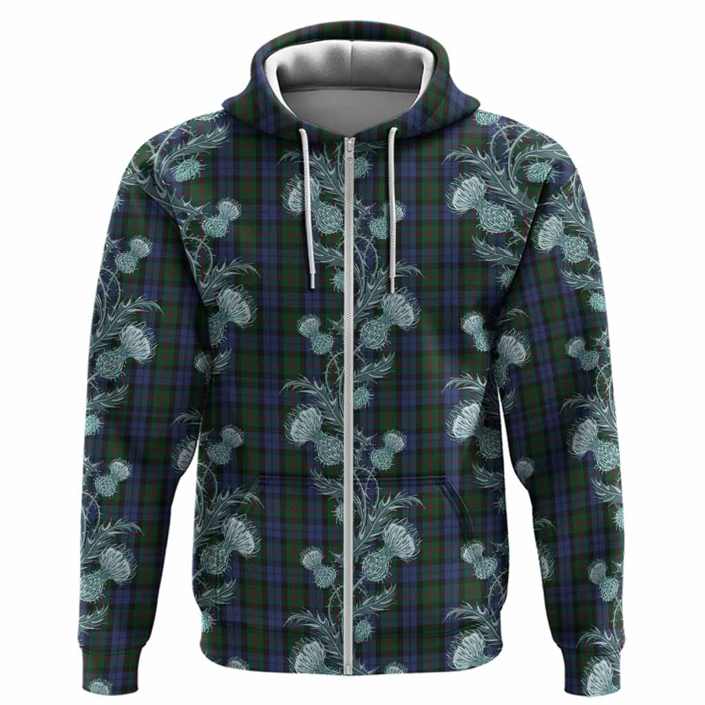 Baird Tartan Hoodie Seamless Scottish Thistle Flowers