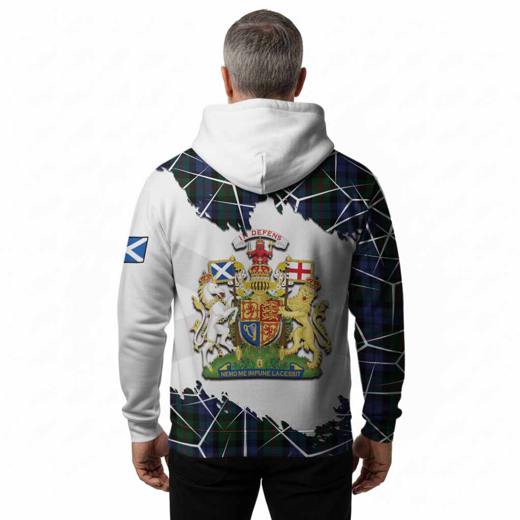 Baird Tartan Hoodie with Family Crest and Lion Rampant Grunge Style