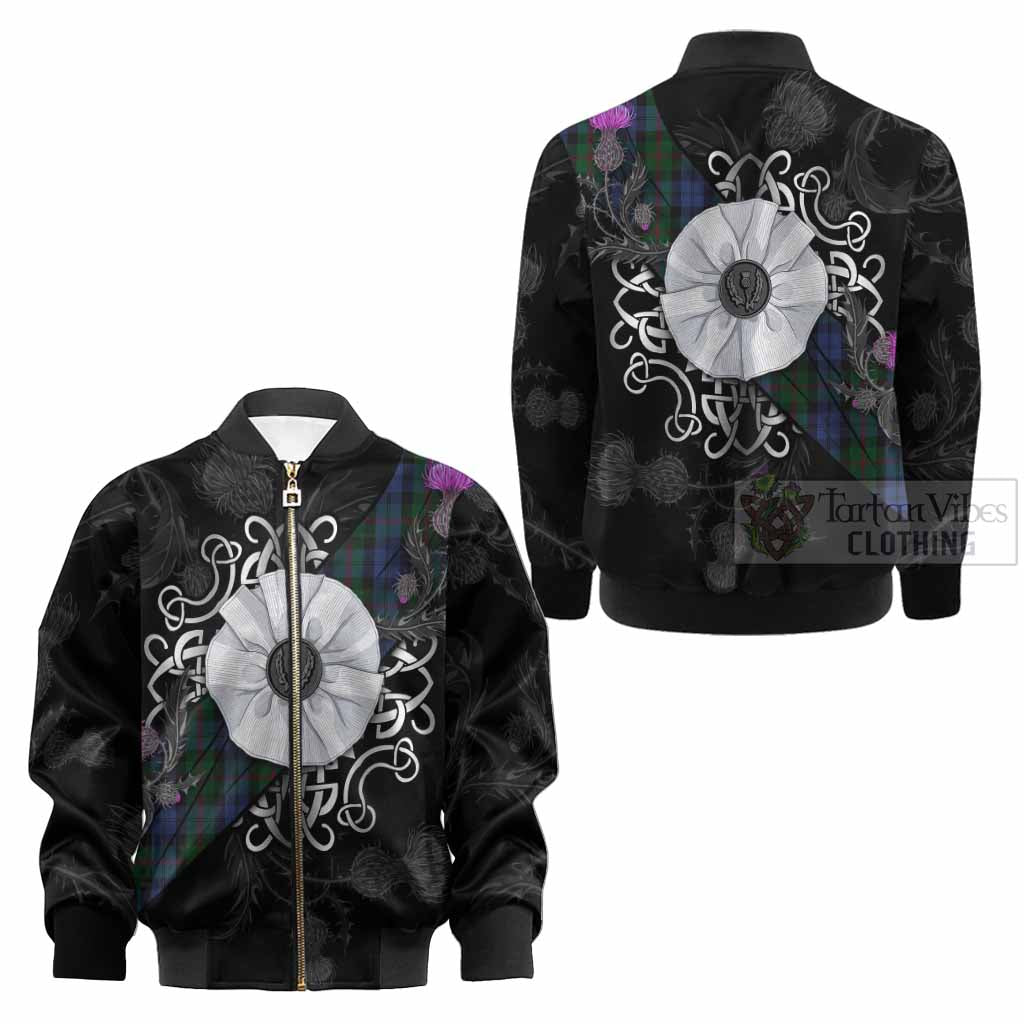 Baird Tartan Kid Bomber Jacket Jacobite White Rose - Tartan Vibes Clothing