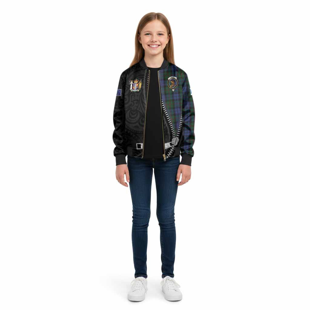 Baird Tartan Kid Bomber Jacket New Zealand Pattern Unique Zipper Stylized