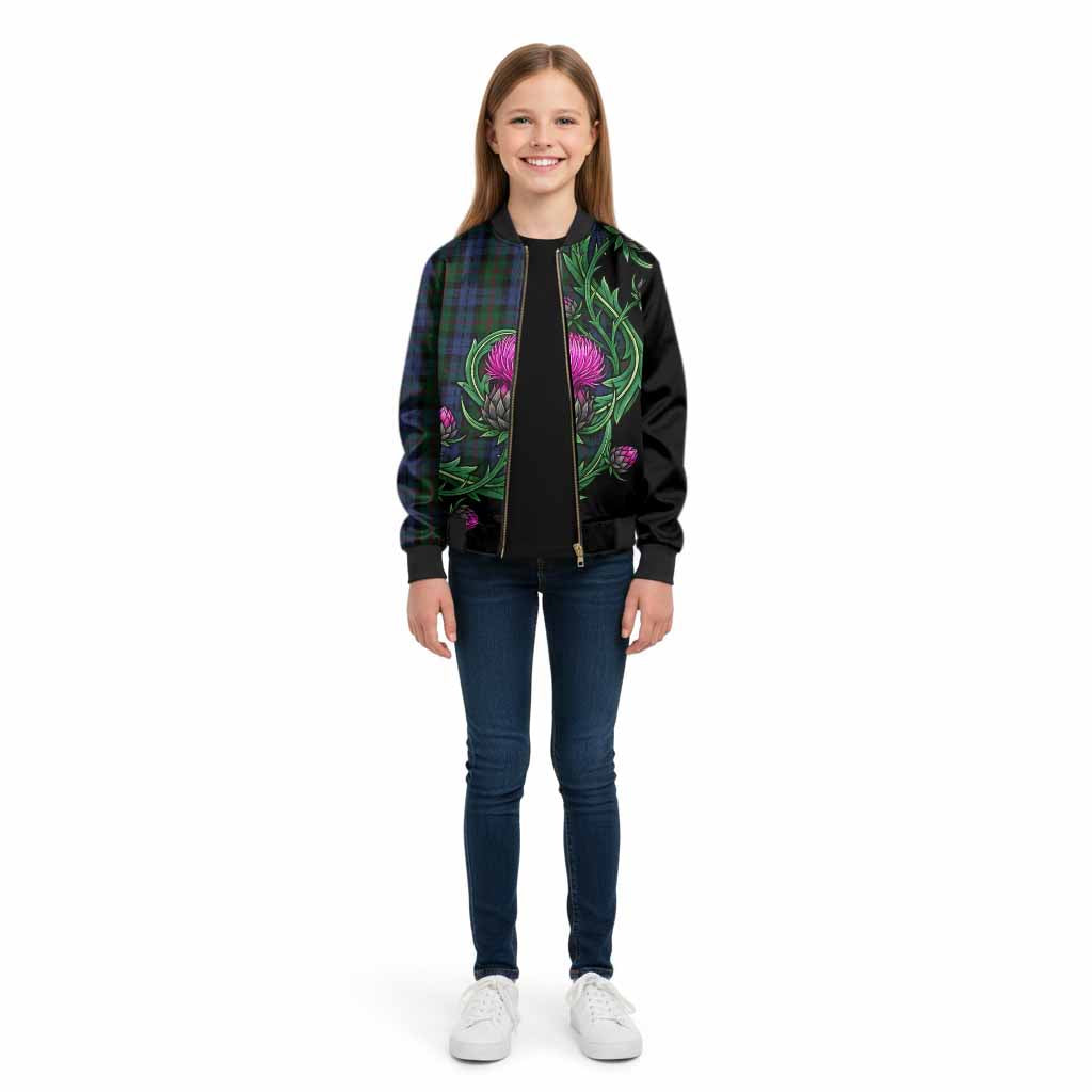 Baird Tartan Kid Bomber Jacket Resilient Scottish Thistle - Tartan Vibes Clothing