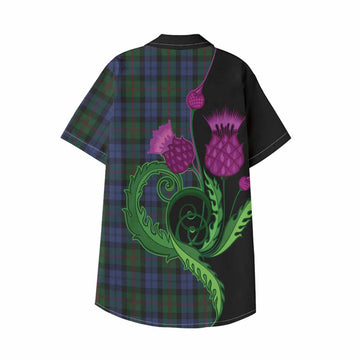 Baird Tartan Kid Hawaiian Shirt Traditional Scottish Thistle