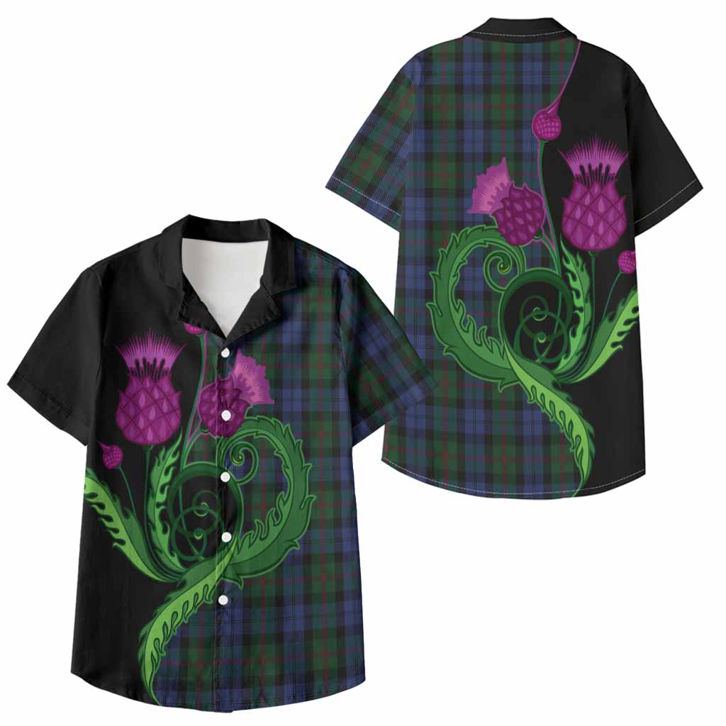 Baird Tartan Kid Hawaiian Shirt Traditional Scottish Thistle
