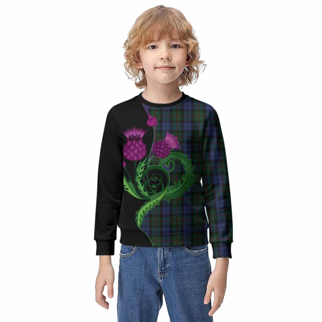 Baird Tartan Kid Knitted Sweatshirt Traditional Scottish Thistle