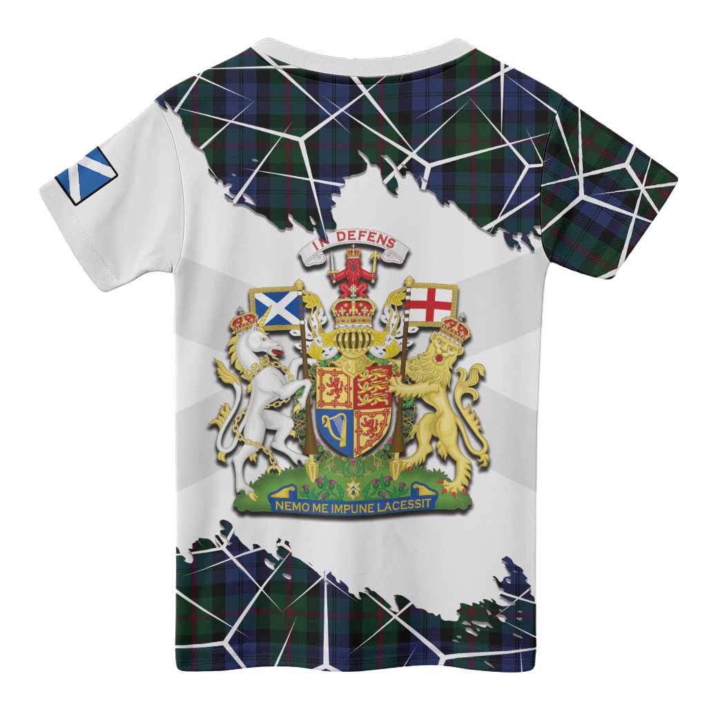 Baird Tartan Kid T-shirt with Family Crest and Lion Rampant Grunge Style
