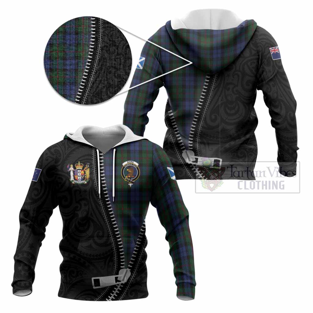 Baird Tartan Knitted Hoodie New Zealand Pattern Unique Zipper Stylized