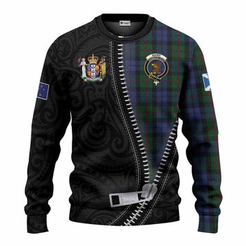 Baird Tartan Knitted Sweater New Zealand Pattern Unique Zipper Stylized