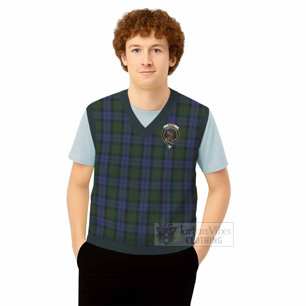 Baird Tartan Knitted V-Neck Vest with Family Crest - Tartan Vibes Clothing