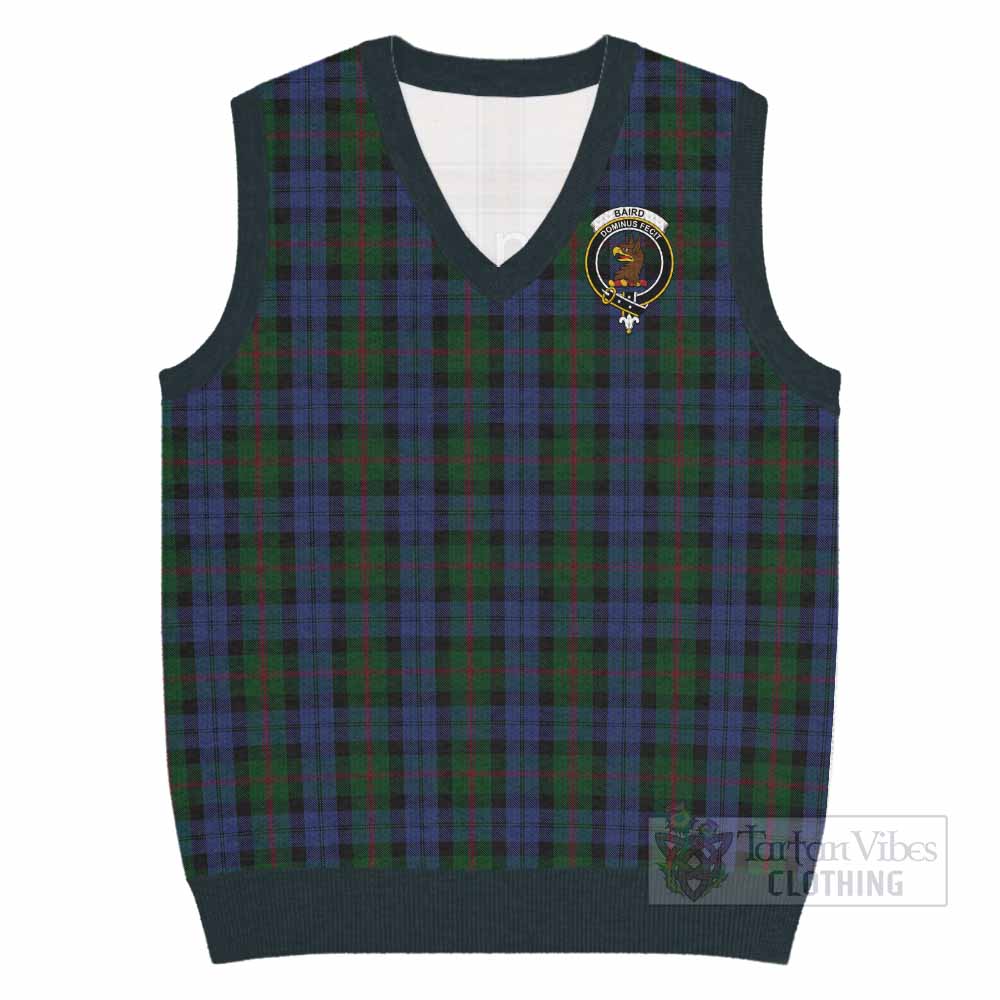 Baird Tartan Knitted V-Neck Vest with Family Crest - Tartan Vibes Clothing