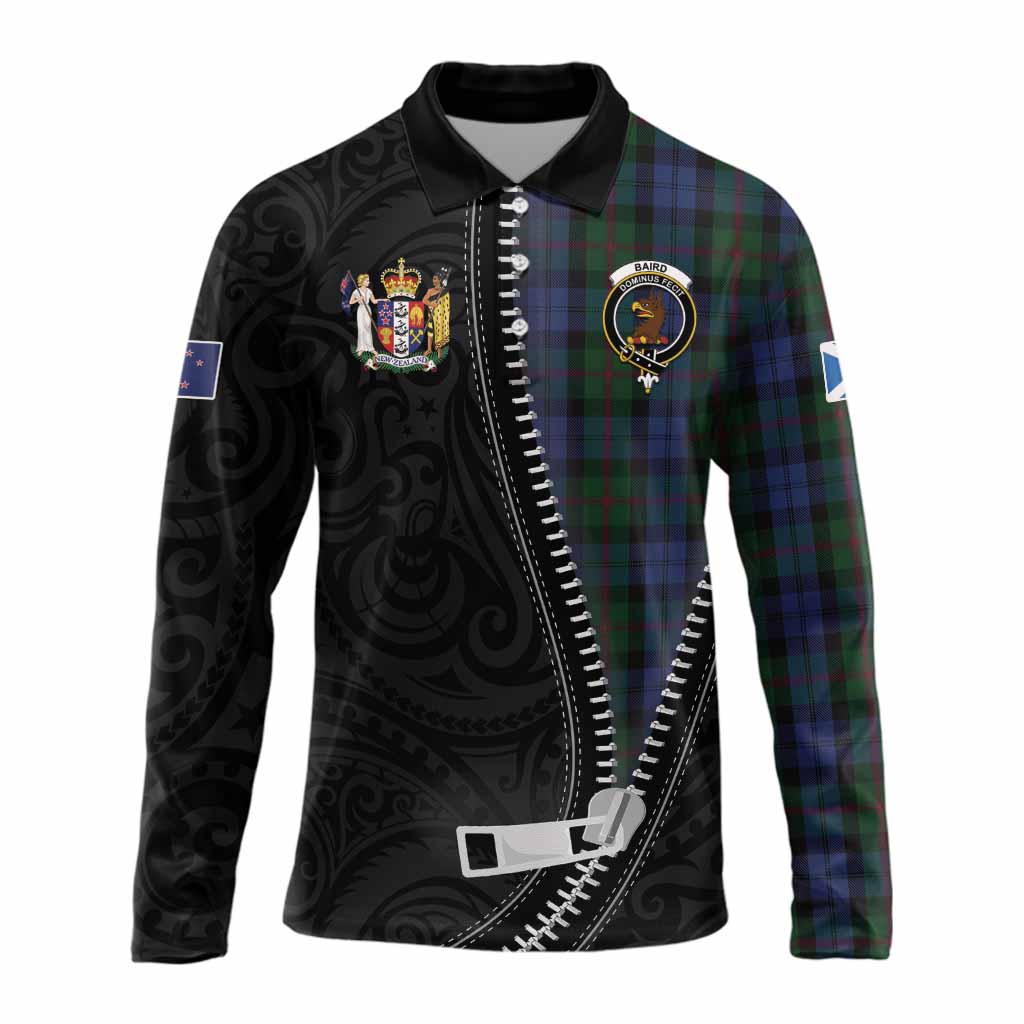 Baird Tartan Long Sleeve Polo Shirt New Zealand Pattern Unique Zipper Stylized
