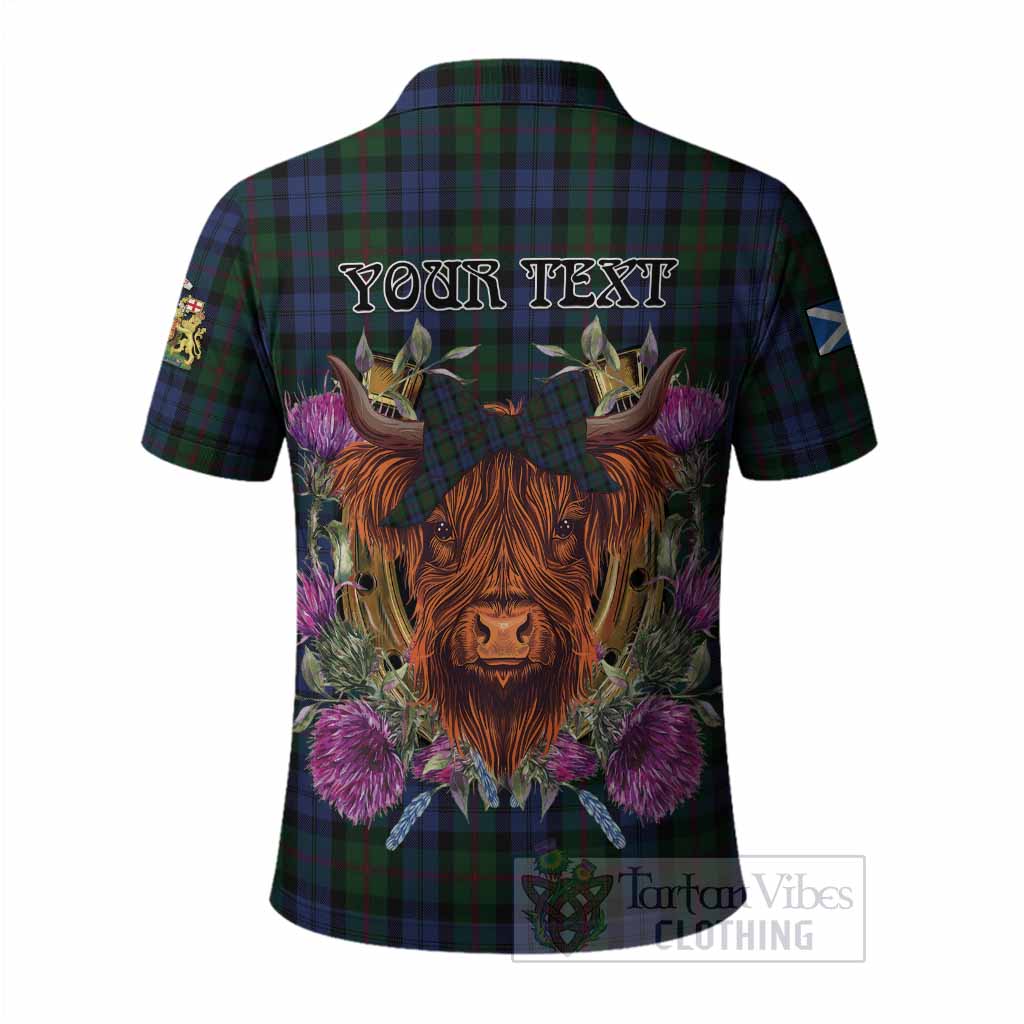 Baird Tartan Polo Shirt Scottish Thistle Heilan Coo