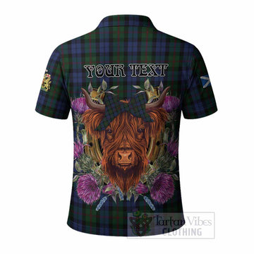 Baird Tartan Polo Shirt Scottish Thistle Heilan Coo