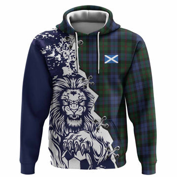 Baird Tartan Scottish Hoodie Angry Lion With Soccer Ball Style
