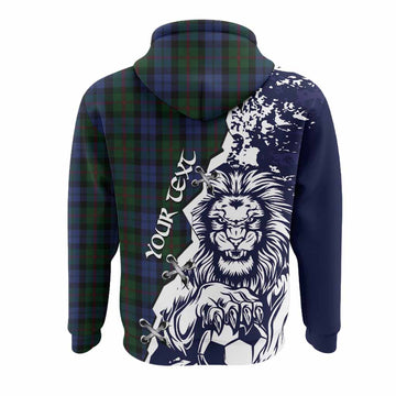 Baird Tartan Scottish Hoodie Angry Lion With Soccer Ball Style