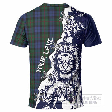 Baird Tartan Scottish T-Shirt Angry Lion With Soccer Ball Style