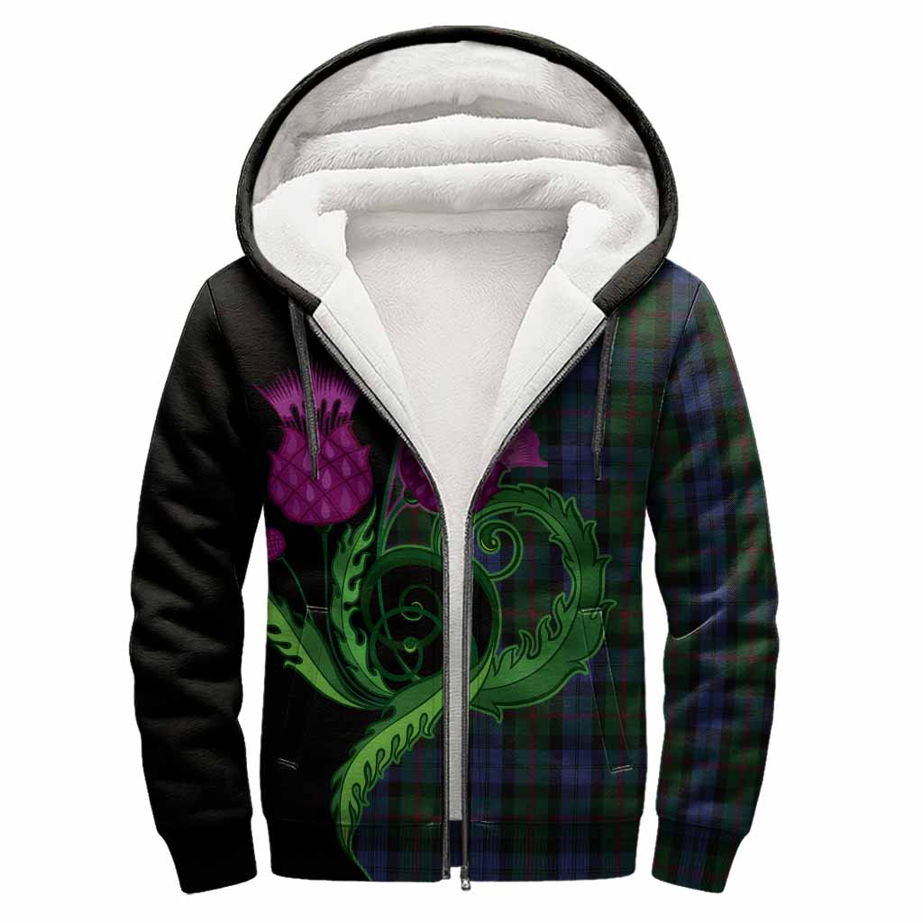 Baird Tartan Sherpa Hoodie Traditional Scottish Thistle