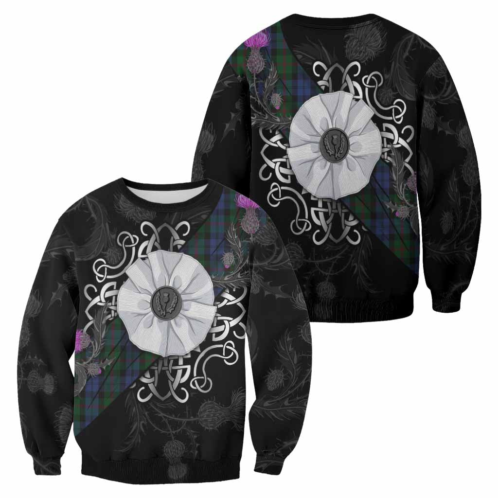 Baird Tartan Sweatshirt Jacobite White Rose - Tartan Vibes Clothing