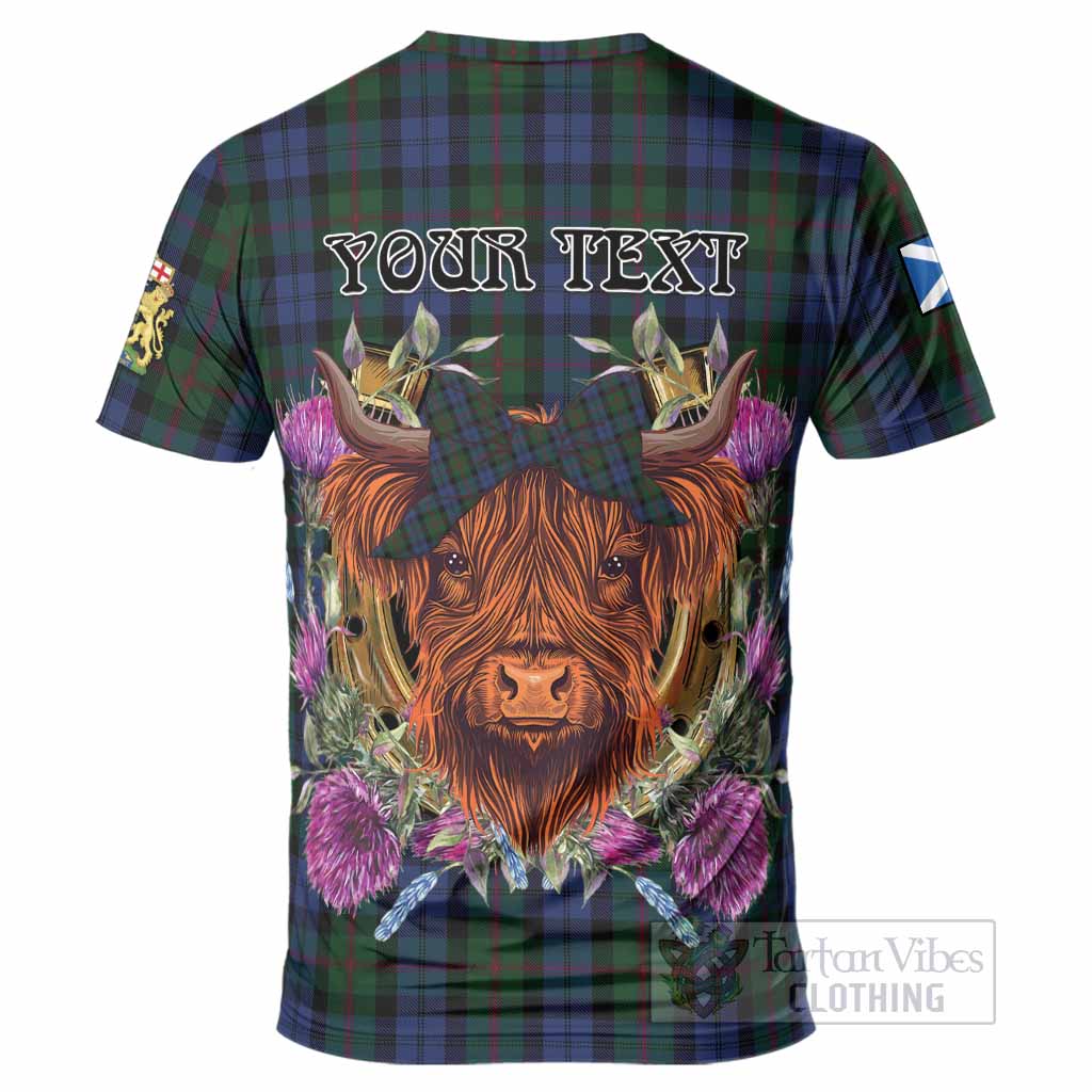 Baird Tartan T-Shirt Scottish Thistle Heilan Coo
