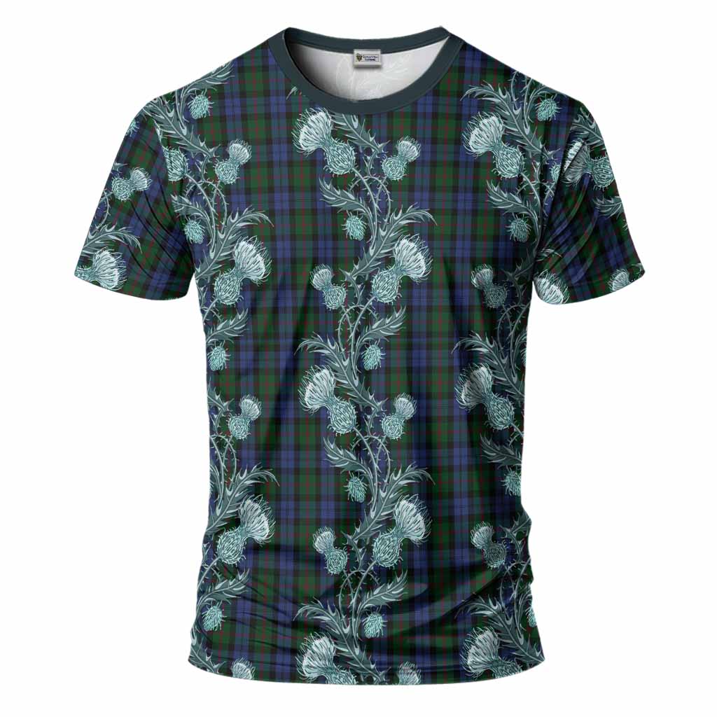 Baird Tartan T-Shirt Seamless Scottish Thistle Flowers
