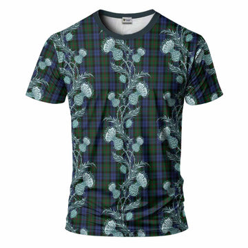 Baird Tartan T-Shirt Seamless Scottish Thistle Flowers