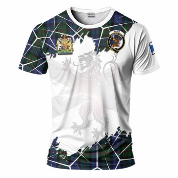 Baird Tartan T-Shirt with Family Crest and Lion Rampant Grunge Style