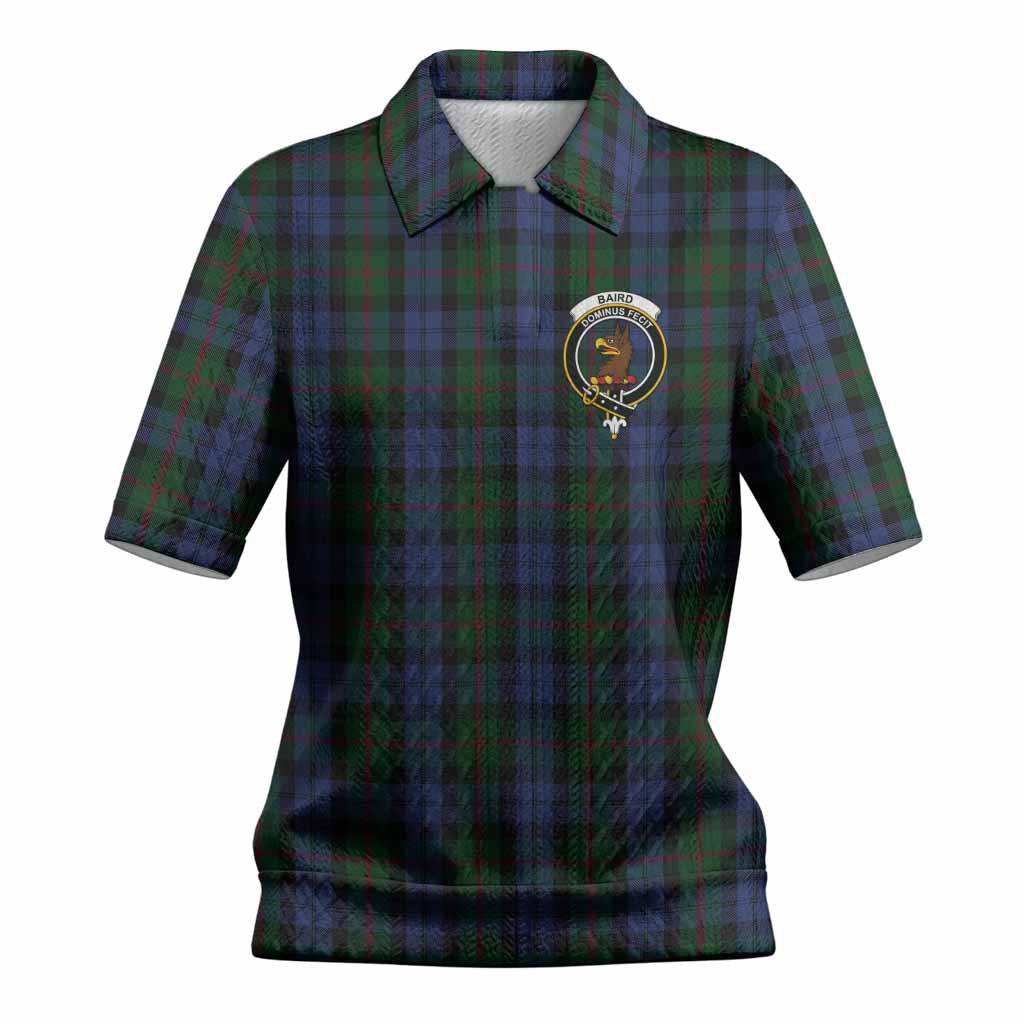 Baird Tartan Women’s Polo Sweater Top with Family Crest