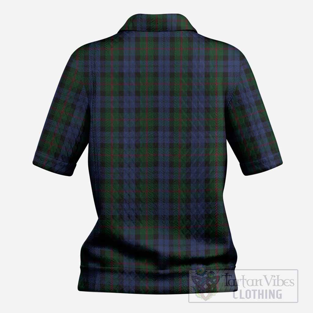 Baird Tartan Women’s Polo Sweater Top with Family Crest