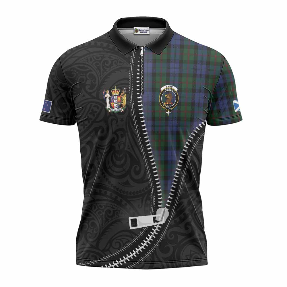 Baird Tartan Zipper Polo Shirt New Zealand Pattern Unique Zipper Stylized