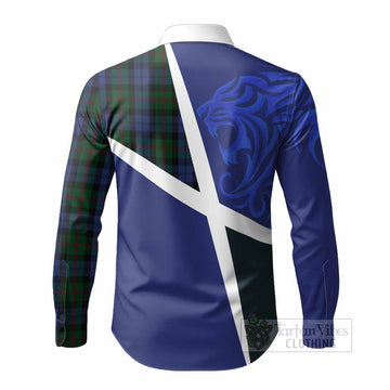 Baird The Scottish Football Crest Long Sleeve Button Shirts Lion-Tartan Army