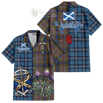 Balfour Tartan Hawaiian Shirt Happy St. Andrew's Day Half Tartan Style