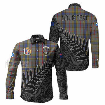 Balfour Crest Tartan Long Sleeve Button Shirt with New Zealand Silver Fern Half Style