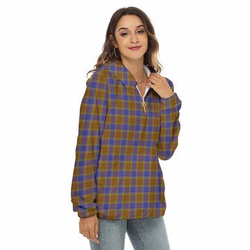 Balfour Tartan Women's Borg Fleece Hoodie with Half Zip