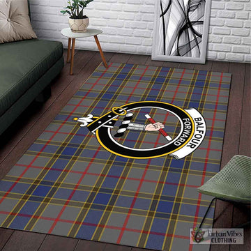 Tartan Vibes Clothing Balfour Tartan Area Rug with Family Crest