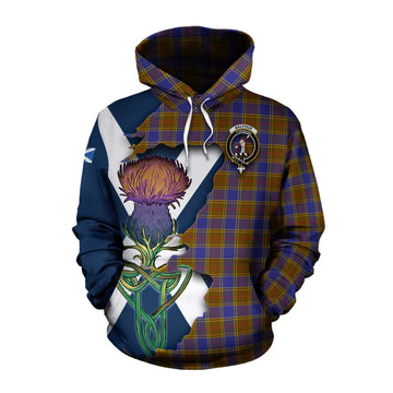 Balfour Tartan Family Crest Cotton Hoodie Scottish Thistle Celtic Inspired