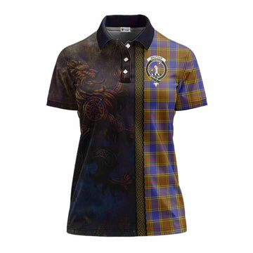 Tartan Vibes Clothing Balfour Tartan Family Crest Women's Polo Shirt Alba Gu Brath Be Brave Lion Ancient Style