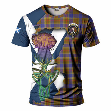 Tartan Vibes Clothing Balfour Tartan Family Crest T-Shirt Scottish Thistle Celtic Inspired