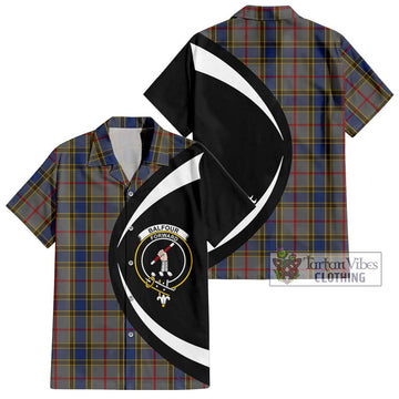 Balfour Tartan Hawaiian Shirt with Family Crest Circle Style