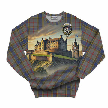 Tartan Vibes Clothing Balfour Tartan Family Crest Sweatshirt with Scottish Ancient Castle Style