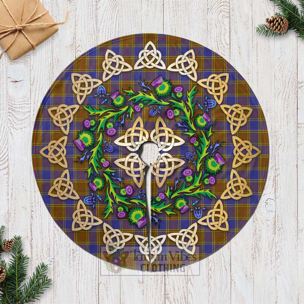 Balfour Tartan Christmas Tree Skirt with Thistle Celtic Knot Style Casual Tree Skirts - Tartan Vibes Clothing