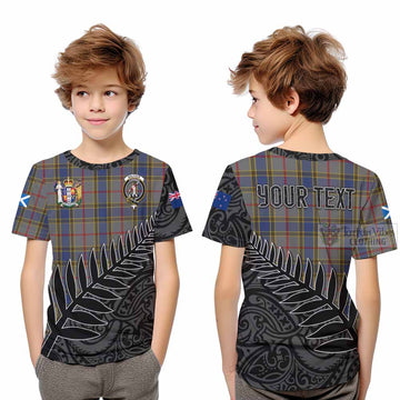 Balfour Crest Tartan Kid T-Shirt with New Zealand Silver Fern Half Style