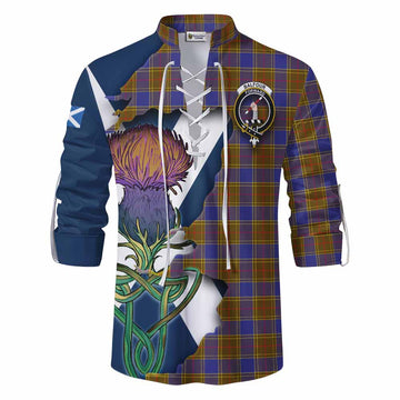 Balfour Tartan Family Crest Ghillie Kilt Shirt Scottish Thistle Celtic Inspired